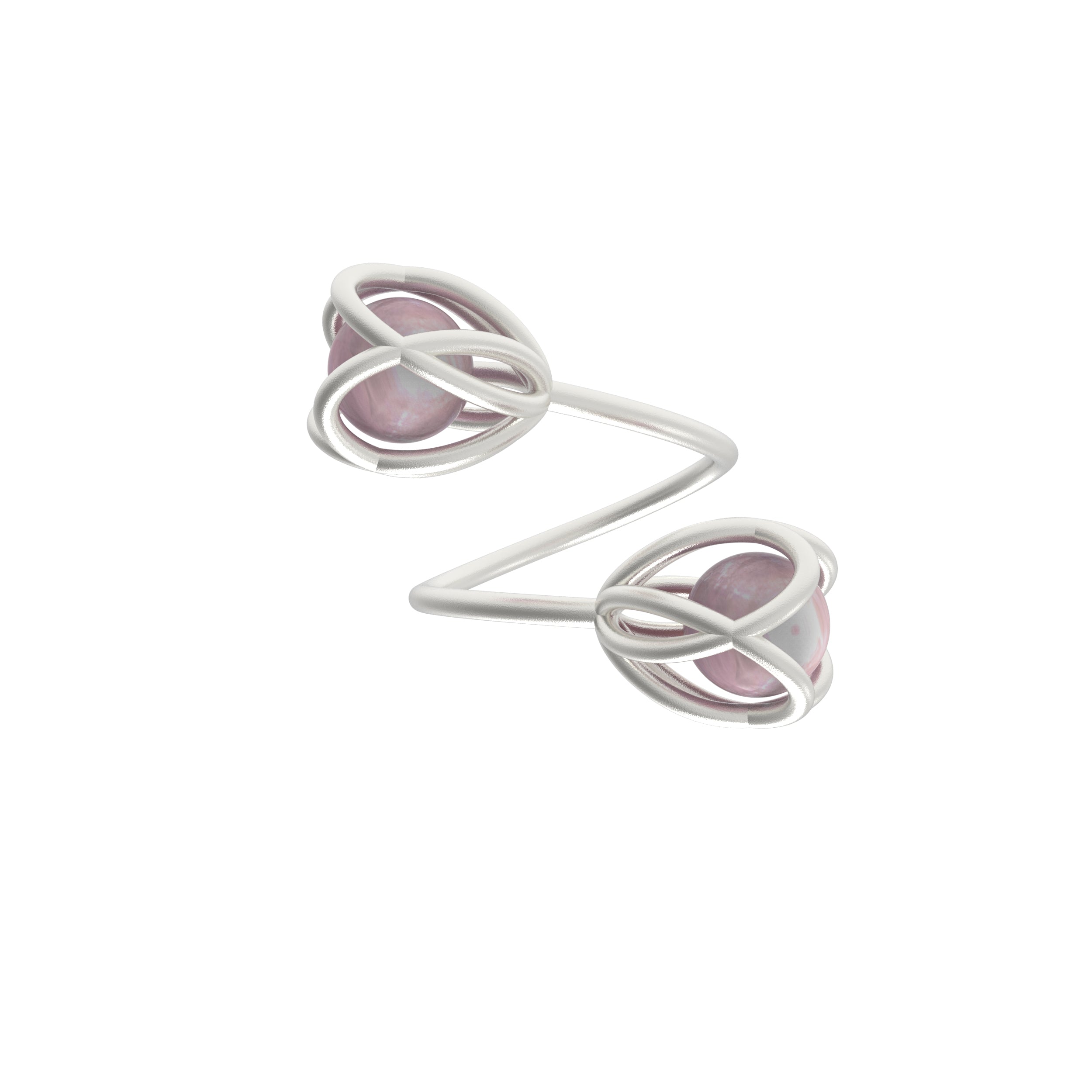 Flora Double Ring - Rose Quartz