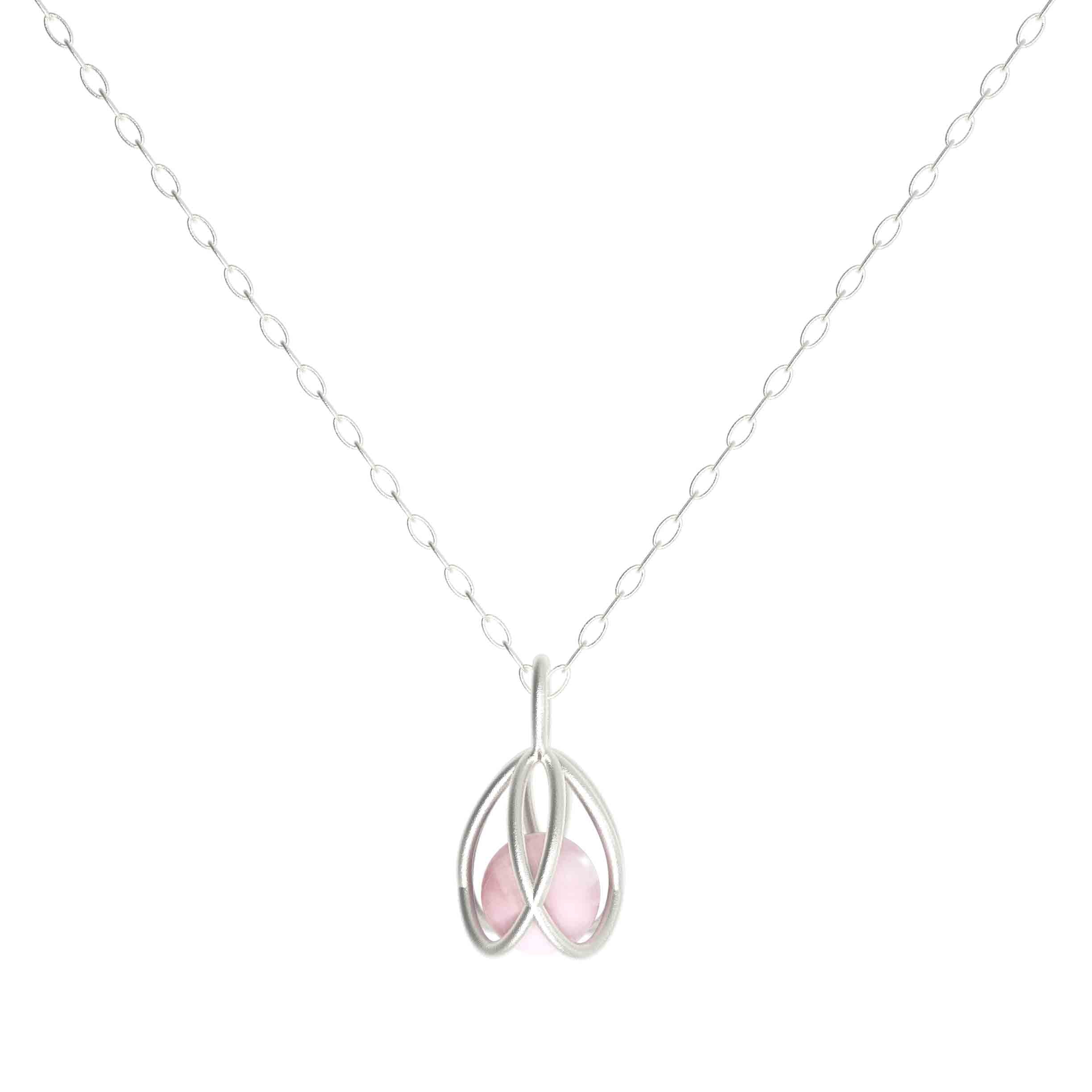 Flora Pendant - Rose Quartz