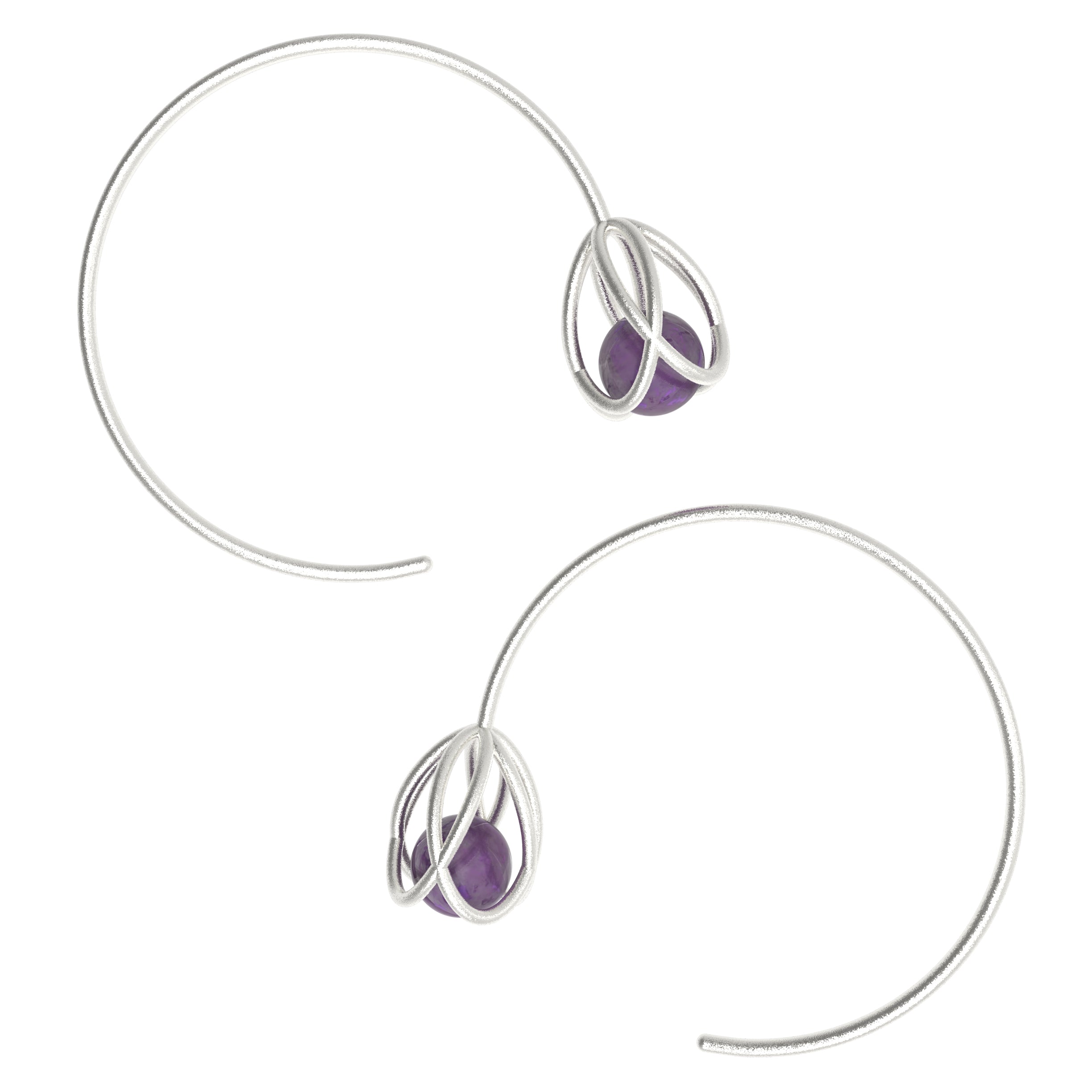 Flora Open Hoops - Amethyst