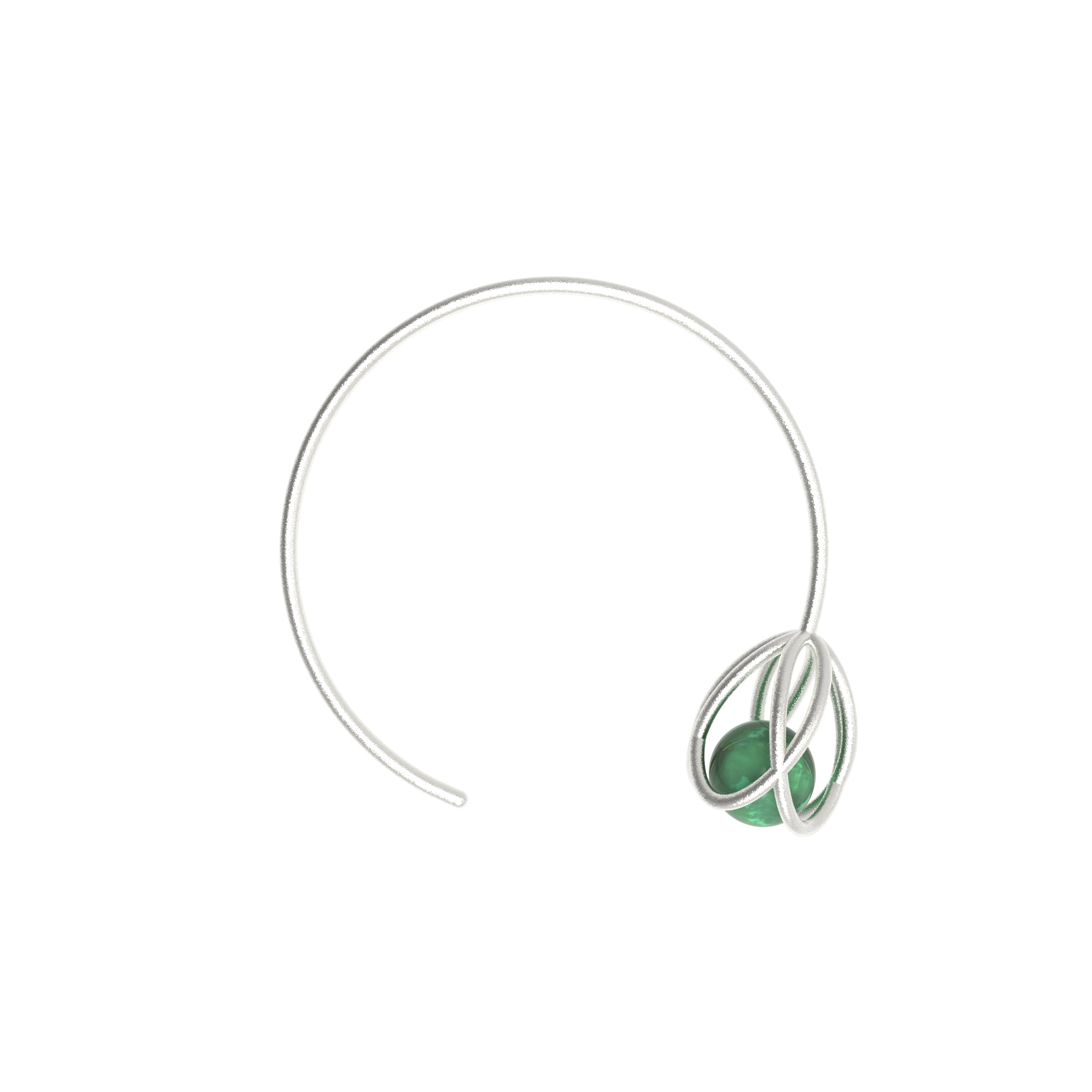 Flora Open Hoops - Green Aventurine