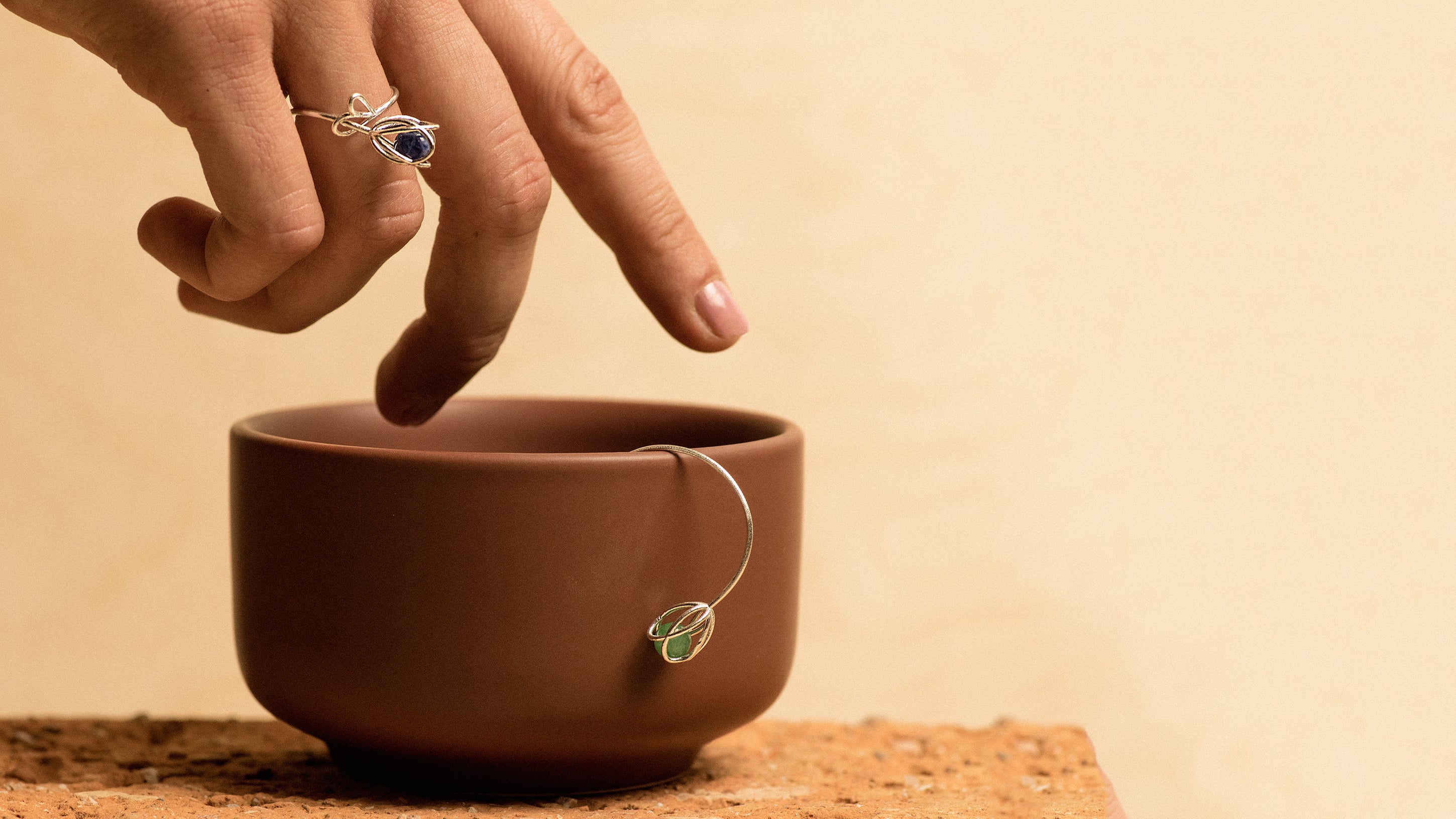 Flora Open Hoops - Green Aventurine