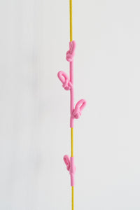 KNOTTED COAT RACK - YELLOW PINK