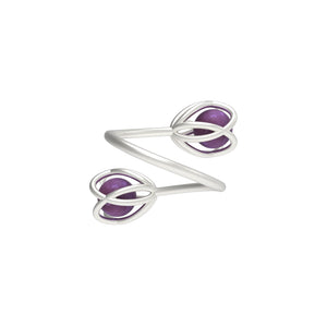 Flora Double Ring - Amethyst