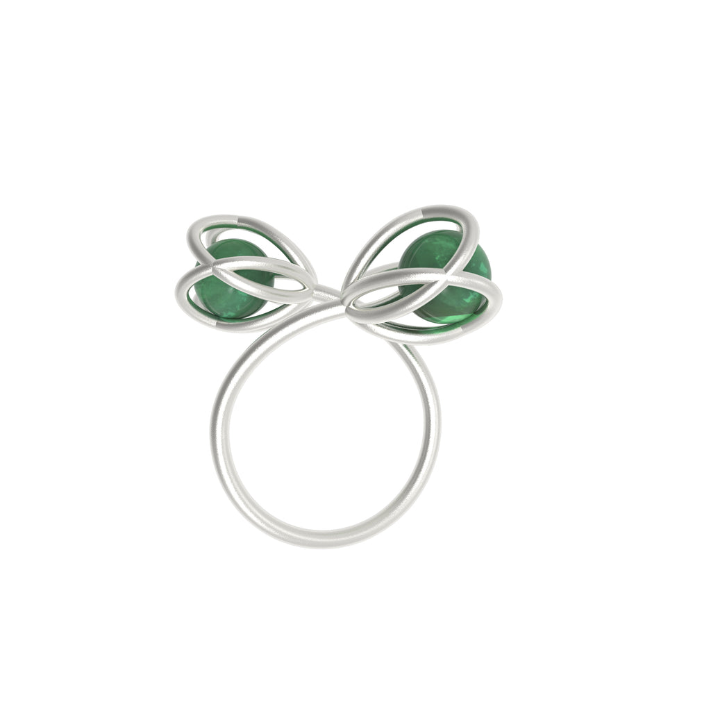 Flora Double Ring - Green Aventurine