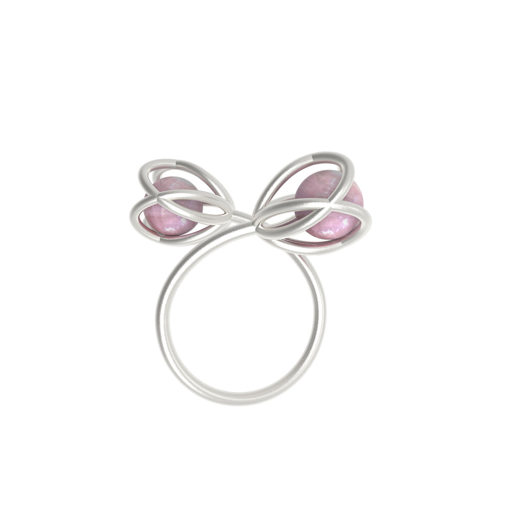 Flora Double Ring - Rose Quartz
