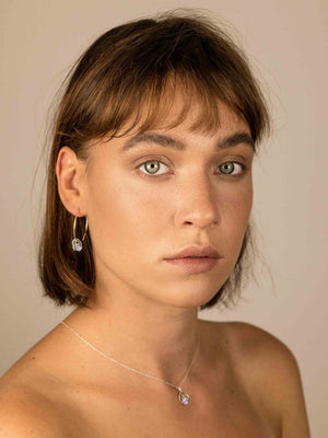 Flora Open Hoops - Rose Quartz