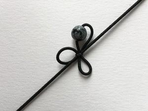 Rosa Bracelet - Snowflake Obsidian / Black