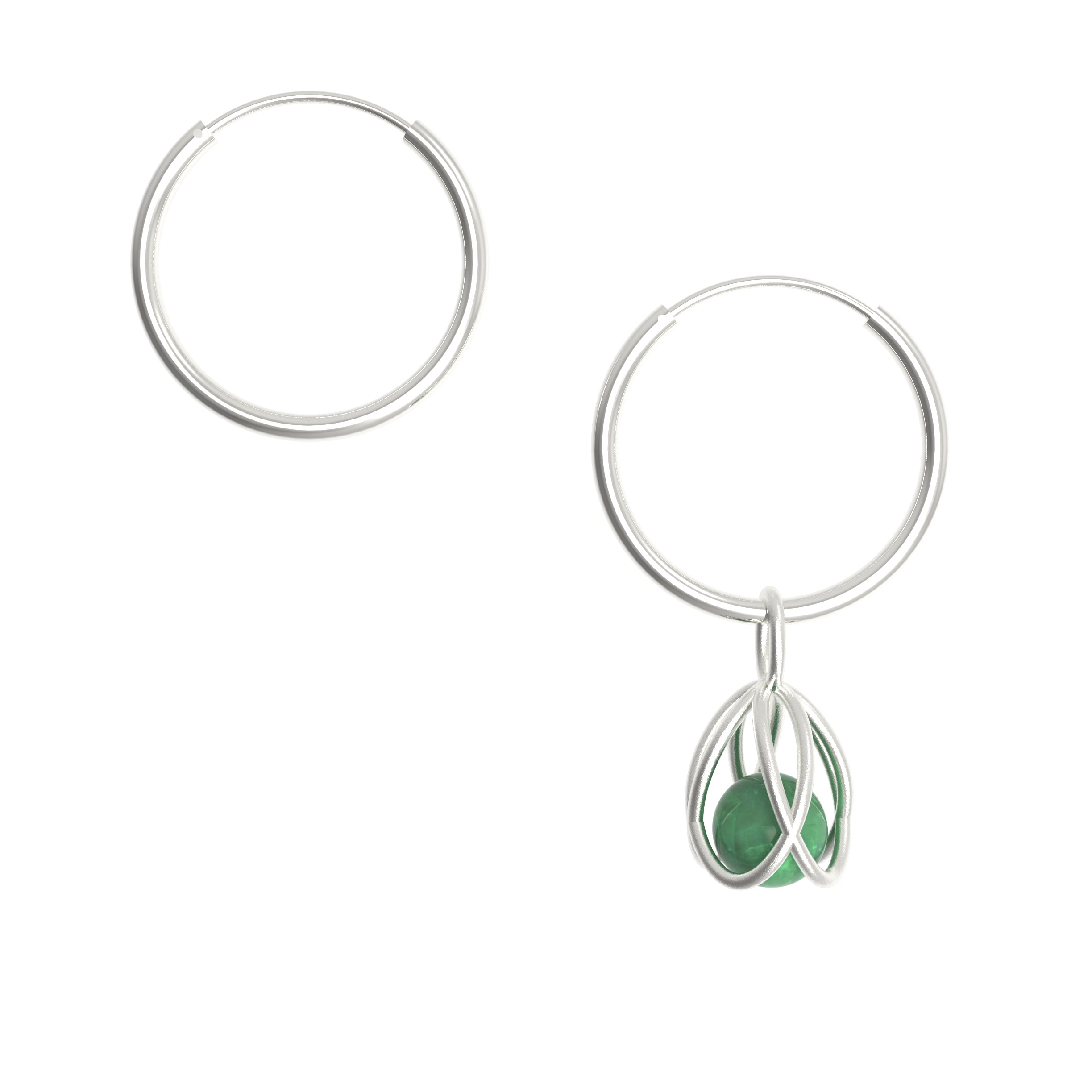 Flora Hoops - Green Avanturine