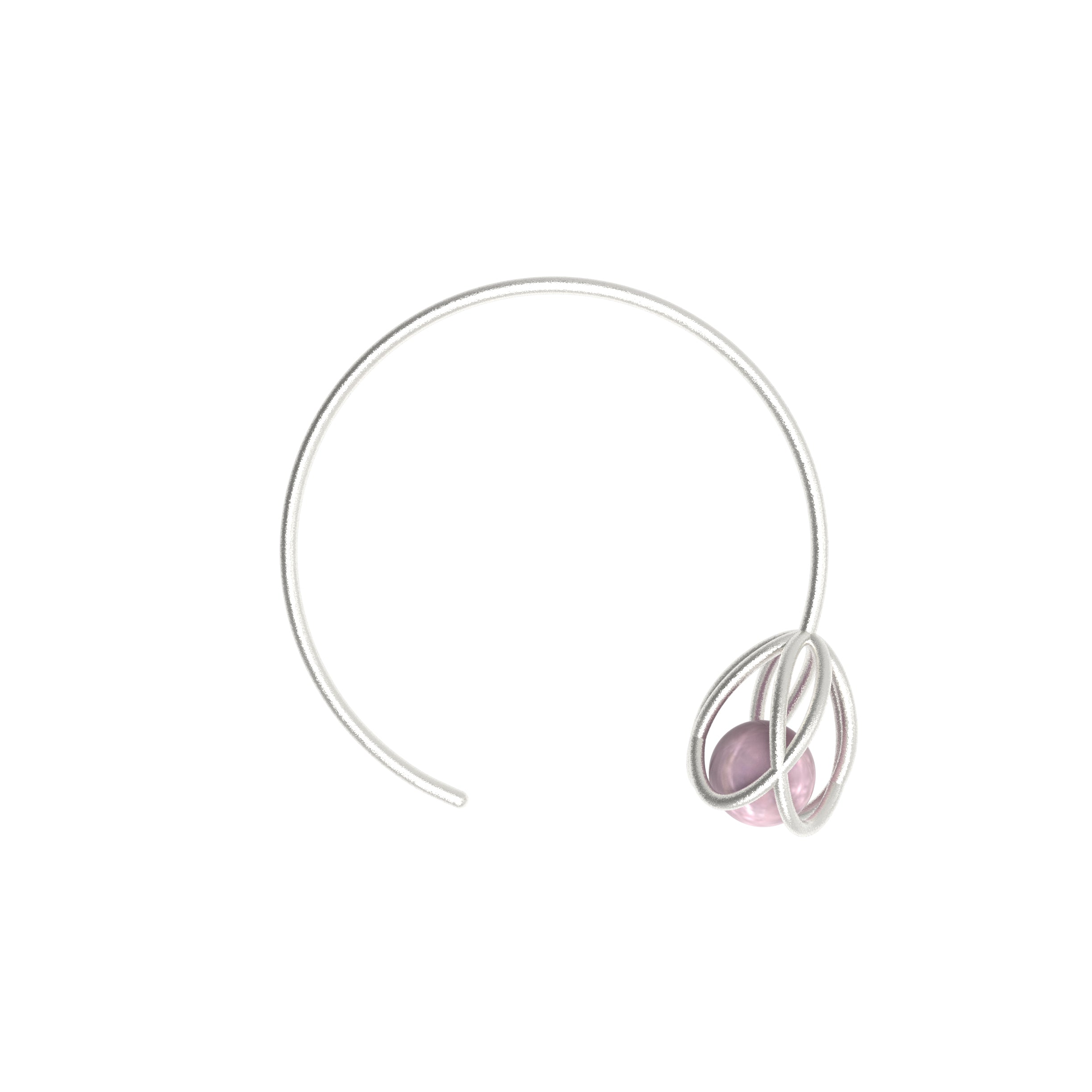 Flora Open Hoops - Rose Quartz