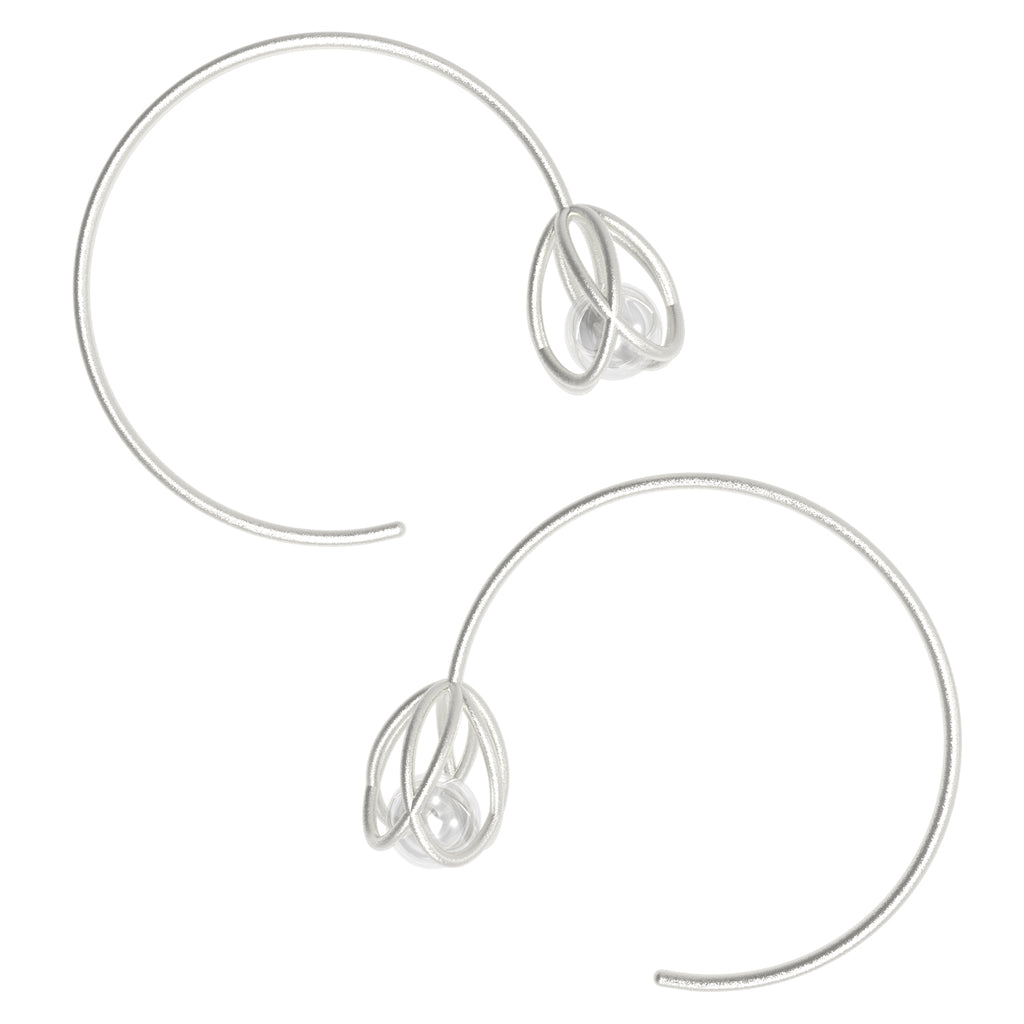 Flora Open Hoops - Clear Quartz