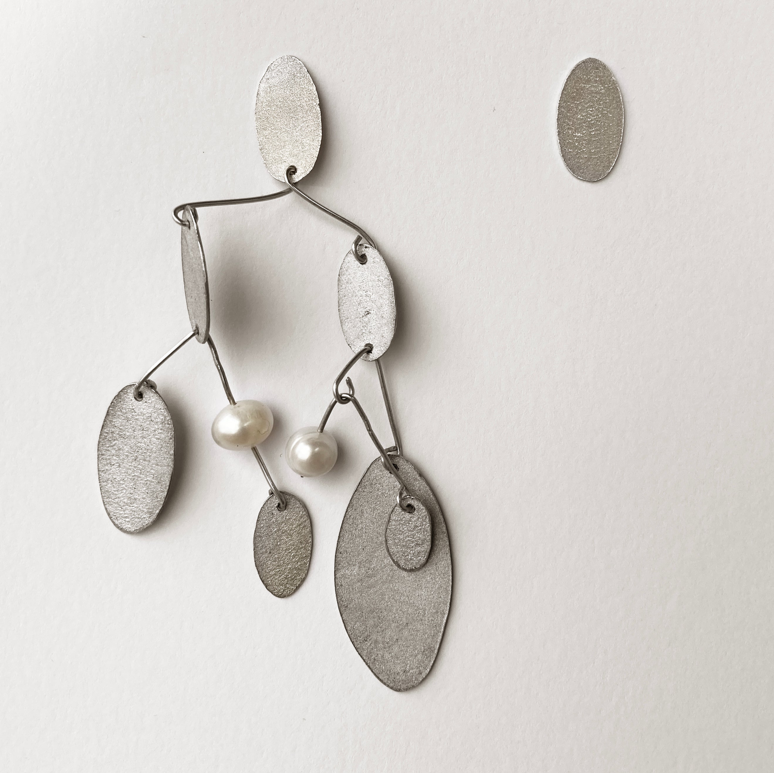 Silver Mobile Pearl Earrings