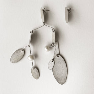 Silver Mobile Pearl Earrings